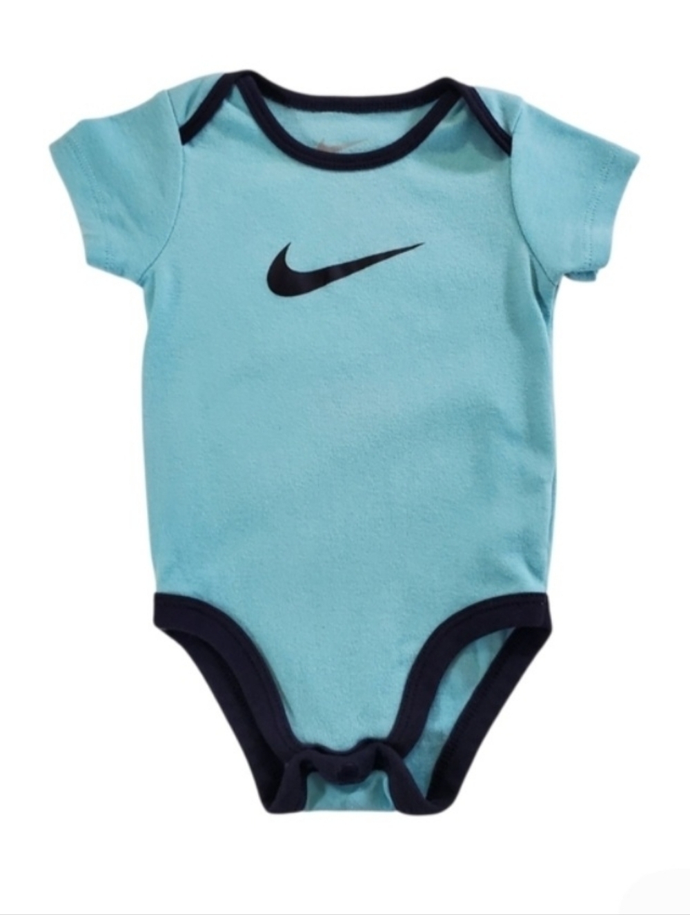 K1379 * Nike Boys Swoosh Logo Bodysuit Bright Blue Navy Blue Size 9M